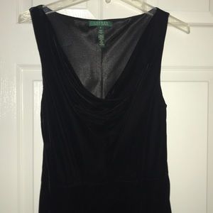 Lauren RL black velvet midi dress, worn once